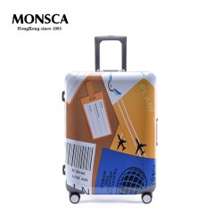 MONSCA摩斯卡PC铝框密码行李箱商务静音万向轮20寸24寸28寸旅行箱